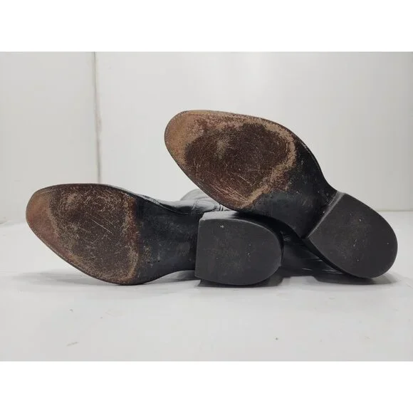 Rios of Mercedes Mens Eel Skin Exotic Cowboy Western Boots Black Size 9 - Picture 7 of 10